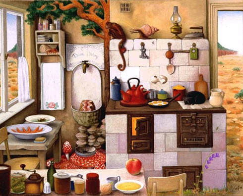 jacek_yerka_houses_kitchens_grandmas kitchen